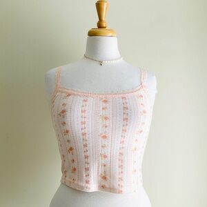 Urban Outfitters Pink Floral Tank Top